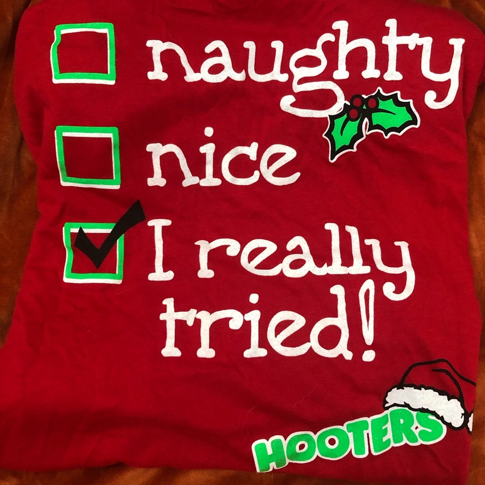 Hooters holiday shirt!
